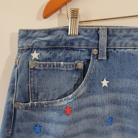 NO Boundaries Y2K Stary Denim Short Size 21 Raw Hem Pocket Casual Festival - Picture 5 of 11